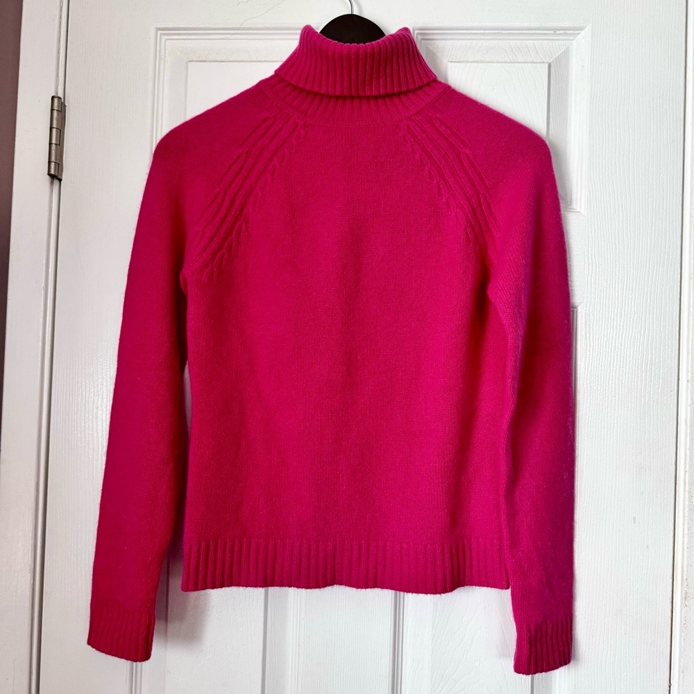 Pink 100% Cashmere Turtleneck Petite